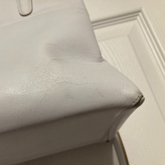 Coach White Camel/Brown Edgepaint Borough Bag Glove-Tanned Leather Satchel - Med - Picture 13 of 15